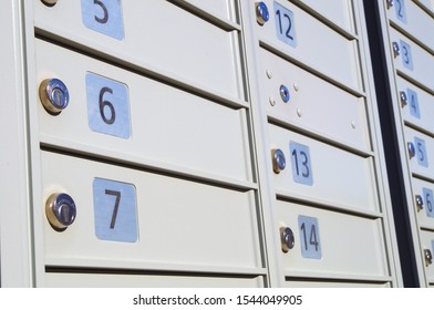 many postage lockers mailbox array shipping messages