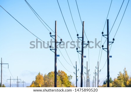 Many Power lines post in the fall