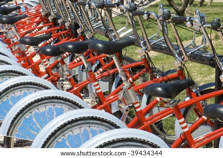 Similar – Image, Stock Photo Bicycle rental in a city