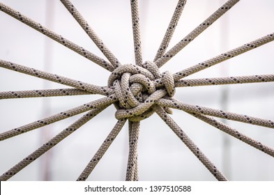 many ropes and one big knot closeup