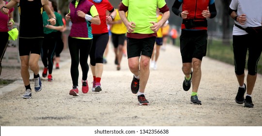 Many Runners At Finish Line After The Footrace