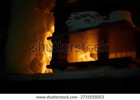Many rustic clay in the kiln, Raw ceramic products 