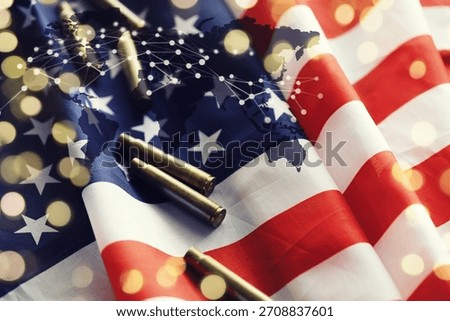 many shell casings from bullets of different caliber in the background chaos concept