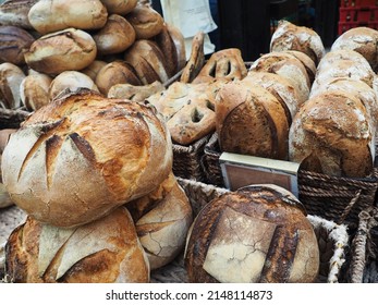 Many Sorts Of Fresh Crunchy Bread In The Market