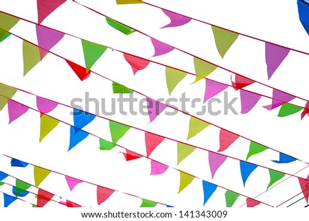 Many string flags on white background