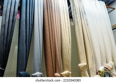 Many Styles Of Curtains In A Home Decoration Store.