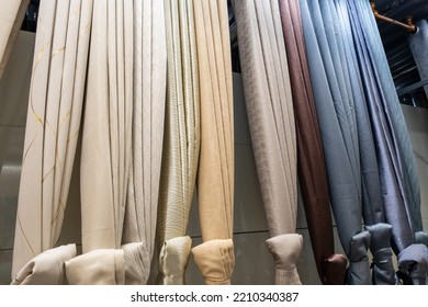 Many Styles Of Curtains In A Home Decoration Store.