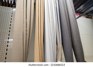 Many Styles Of Curtains In A Home Decoration Store.