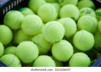 Many Tennis Balls In A Basket