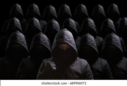 Many Thieves On Black Background