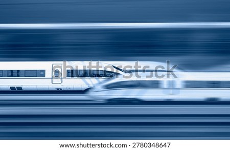 Many trains going back and forth - High-speed train of China railway from Luoyang in Beijing, China