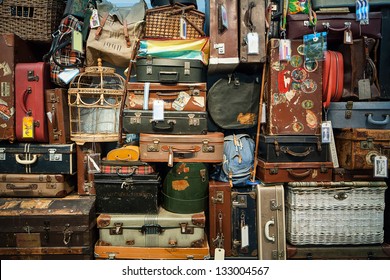 Many travel bags - Shutterstock ID 133004567