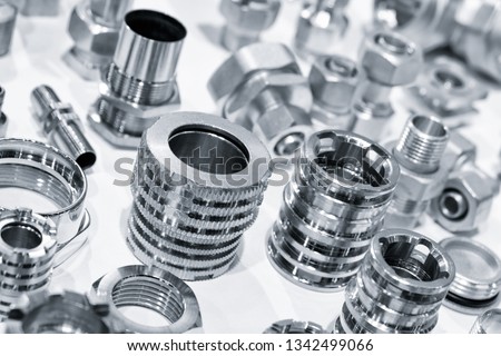 Many types of metal details industrial design background