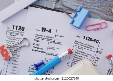 Many US Tax Form On Table 