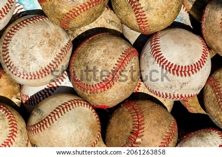 many used at play and training real baseball leather balls