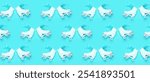 Many vintage roller skates on light blue background. Pattern for design