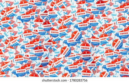 Many voting stickers given to US voters in Presidential election for background to illustrate vote rights