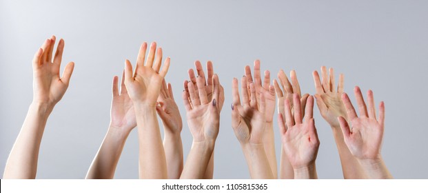 Crowd Raising Hands Close Stock Photo 791590132 | Shutterstock