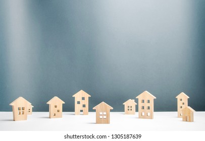 Many Wooden Houses. Settlement Or Town Covered With Snow. The Concept Of Real Estate And Travel In The Northern Snow-covered Settlements. Buying And Selling Real Estate. Funding And Administration.