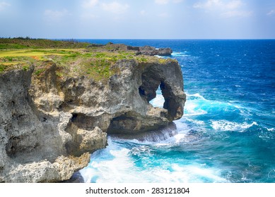 Manzamo Cape In Okinawa, Japan