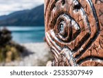 Maori carving wooden statue art New Zealand