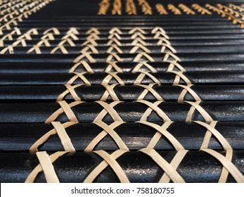 Maori weaving artwork. Abstract background and texture. No people. Copy space 