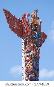 Maori Wood Carving In Manukau City, New Zealand