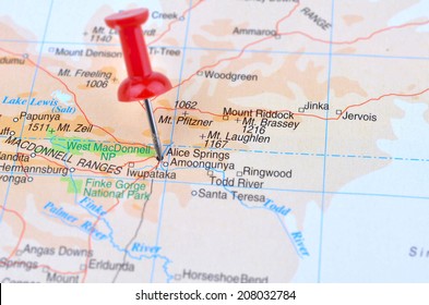 Map Alice Springs Australia Stock Photo