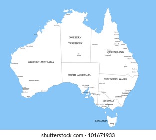 map of australia with cities