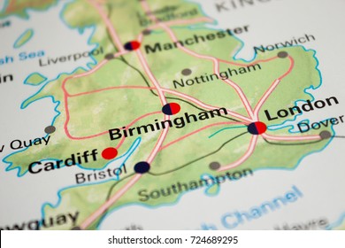 Map Of Birmingham, England - 2017