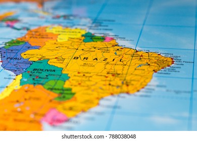 Karte von Brasilien - flacher Fokus