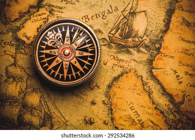 Map, Compass, Old.