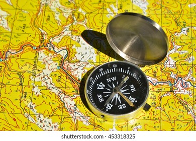 Map Compass Tools Navigation Stock Photo 453318325 