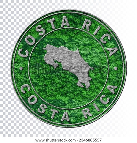 Map of Costa Rica, Environment Concept, Co2 Emission Concept, clipping path