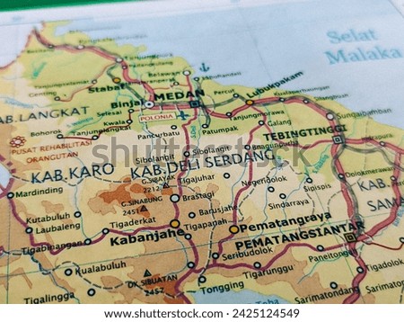 Map of Deli Serdang Regency, North Sumatra Province