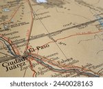 Map of El Paso, Texas, USA, world tourism, travel destination, world trade and economy