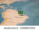 The Map and Flag of Brazil.