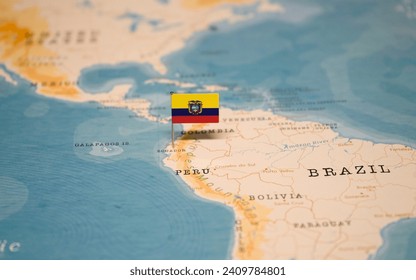 The Map and Flag of Ecuador.