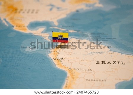 The Map and Flag of Ecuador.