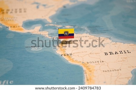The Map and Flag of Ecuador.