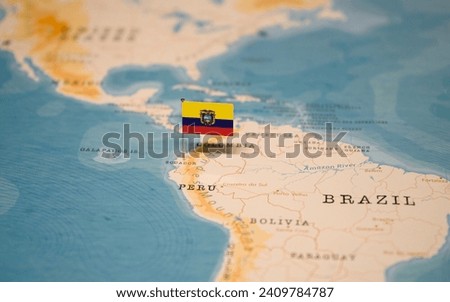 The Map and Flag of Ecuador.