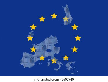 Map Flag Euroland Euros Illustration Stock Photo 3602940 | Shutterstock