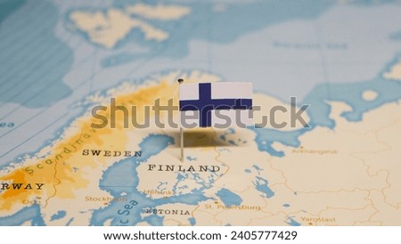 The Map and Flag of Finland.