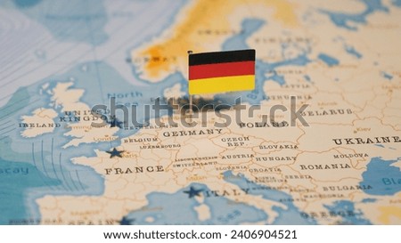 The Map and Flag of Germany.
