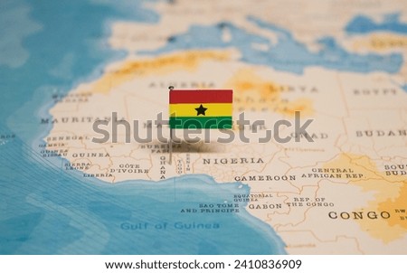 The Map and Flag of Ghana.
