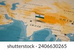 The Map and Flag of India.