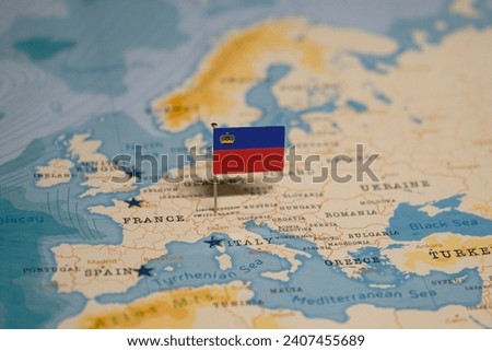 The Map and Flag of Liechtenstein.