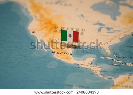 The Map and Flag of Mexico.