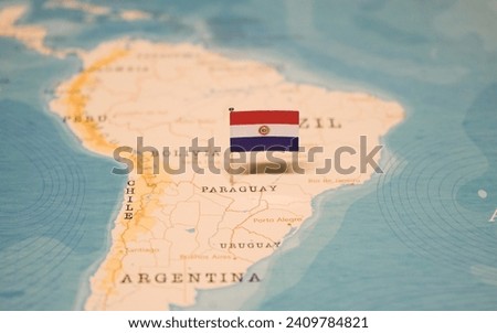 The Map and Flag of Paraguay.