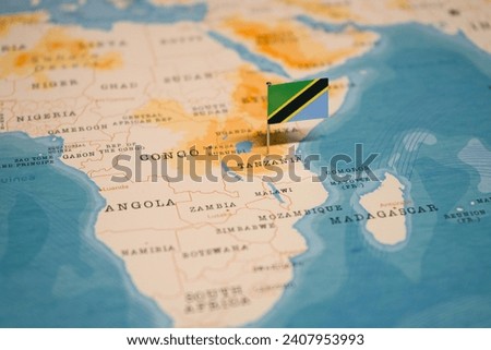 The Map and Flag of Tanzania.